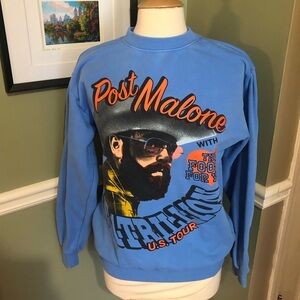Post Malone Blue Graphic Crewneck Sweater
